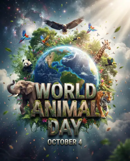 world animal day animal illustration 2026 - World Photography Day 2026 Photography Illustration
