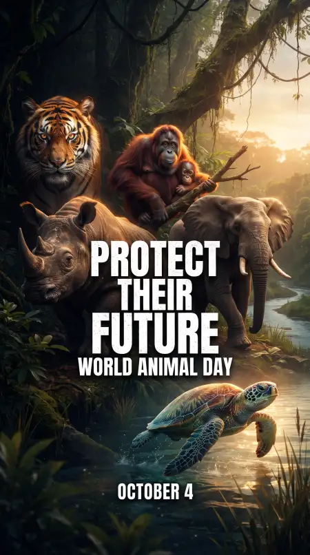 world animal day wildlife protection poster 2026 - World Animal Day 2026