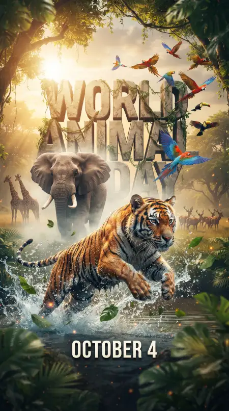world animal day wildlife vector 2026 - World Animal Day 2026