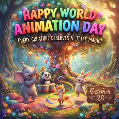 world animation day 2026 cartoon animals celebration