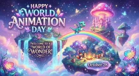 world animation day 2026 colorful fantasy art