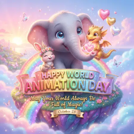 world animation day 2026 cute animal cartoon