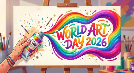 Free World Art Day 2026 Banner Background Design Free 2 Image Download