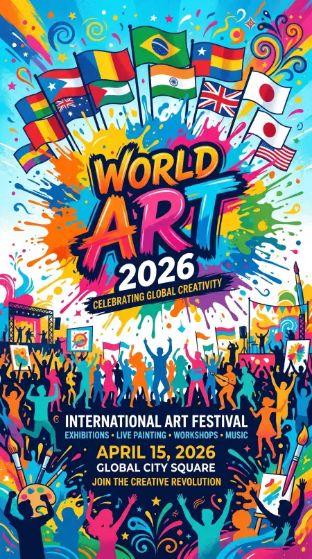 Free World Art Day 2026 Flex Banner Design Ideas 2 Image Download