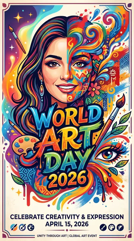 World Art Day 2026 Vector Illustration Free Download - Free World Art Day 2026 Wishes Download