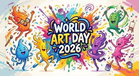 World Art Day Banner Design Ideas - Free World Art Day 2026 Wishes Download