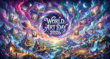 Free World Art Day Captions For Facebook 2026 2 Image Download