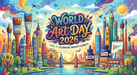 World Art Day Drawing Competition Poster - Free World Art Day 2026 Wishes Download