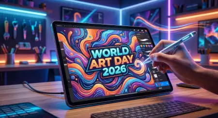 World Art Day Graphic Design Ideas - Free World Art Day 2026 Wishes Download