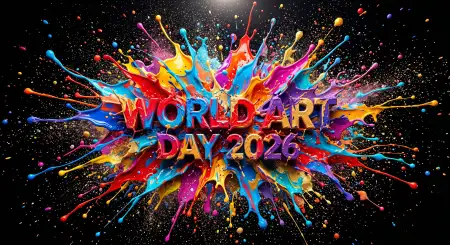 World Art Day Paint Brush Png - Free World Art Day 2026 Wishes Download