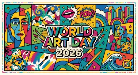 World Art Day Poster Caption 2026 - Free World Art Day 2026 Wishes Download