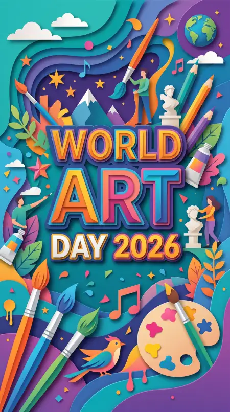 Free World Art Day Poster Design 2026 2 Image Download