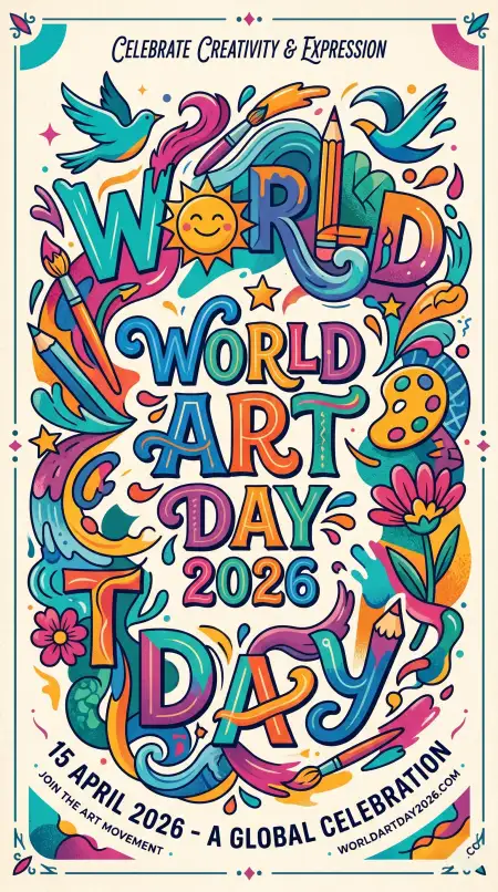 world art day typography poster