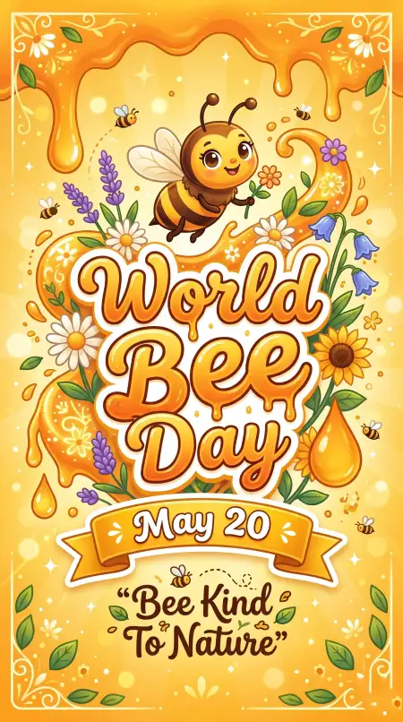 World Bee Day 2026 Agriculture Awareness Poster - Free World Bee Day 2026 Download