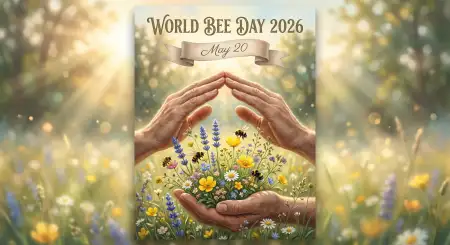 World Bee Day 2026 Artistic Watercolor Poster - Free World Bee Day 2026 Download