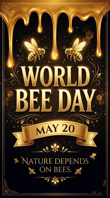 World Bee Day 2026 Awareness Poster Template - Free World Bee Day 2026 Download