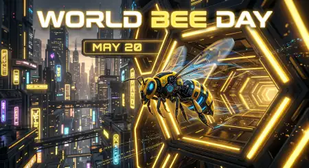 World Bee Day 2026 Black And Yellow Theme - Free World Bee Day 2026 Download