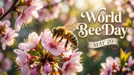 World Bee Day 2026 Floral Wallpaper - Free World Bee Day 2026 Download