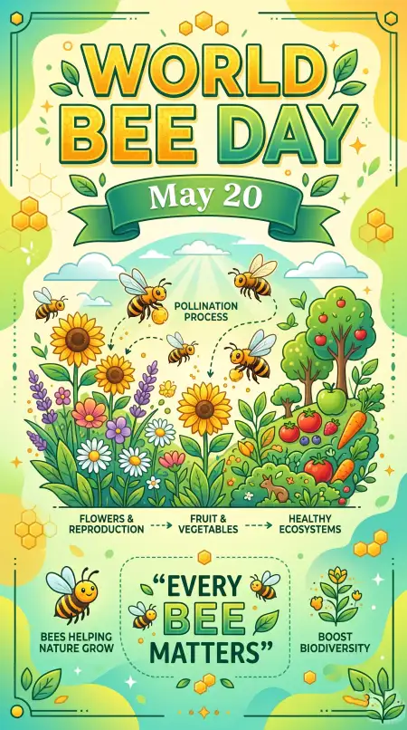 World Bee Day 2026 Pollinator Awareness Poster - Free World Bee Day 2026 Download
