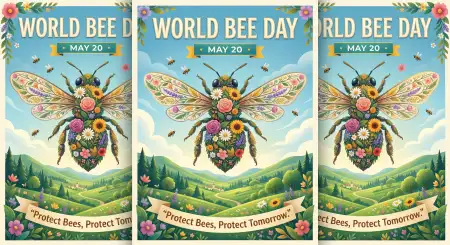 World Bee Day 2026 Poster Design Ideas - Free World Bee Day 2026 Download