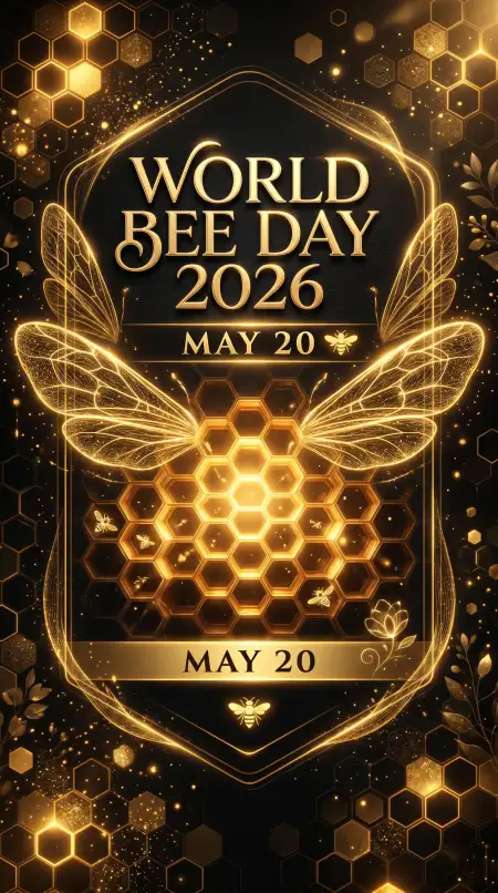 World Bee Day 2026 Premium Luxury Poster - Free World Bee Day 2026 Download