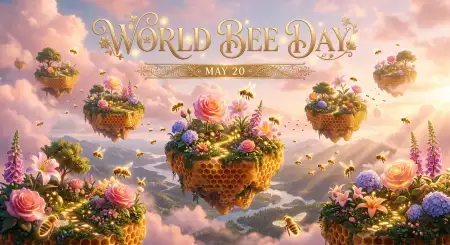 World Bee Day 2026 Realistic Bee Wallpaper - Free World Bee Day 2026 Download