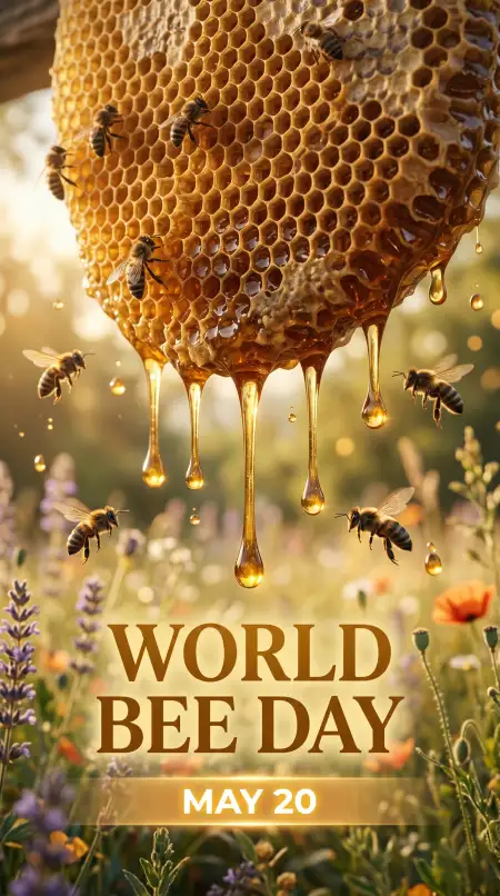 World Bee Day 2026 Vertical Poster Background - Free World Bee Day 2026 Download