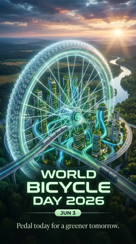 World Bicycle Day 2026 Cinematic Artwork - Free World Bicycle Day 2026 Download