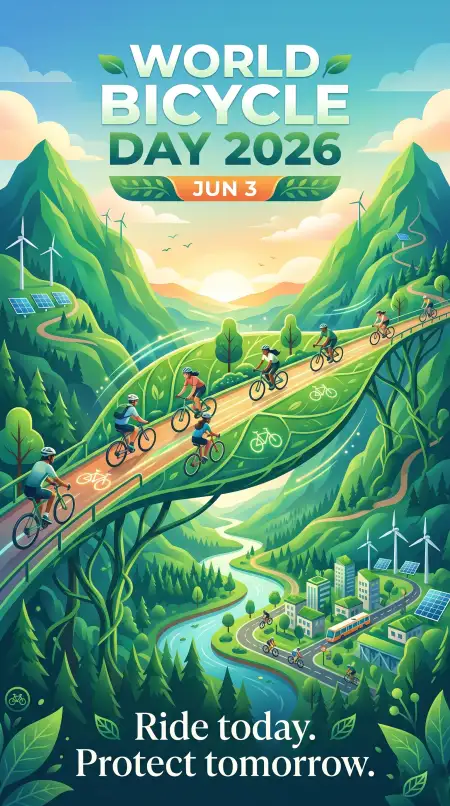 World Bicycle Day 2026 Creative Poster - Free World Bicycle Day 2026 Download