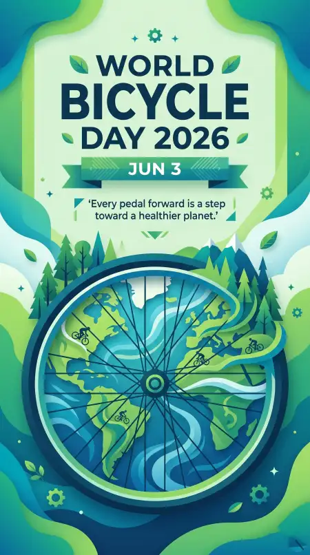 World Bicycle Day 2026 Creative Vector Poster - Free World Bicycle Day 2026 Download