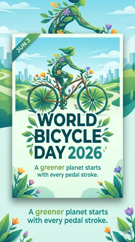 World Bicycle Day 2026 Downloadable Poster - Free World Bicycle Day 2026 Download