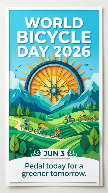 World Bicycle Day 2026 Poster Template - Free World Bicycle Day 2026 Download