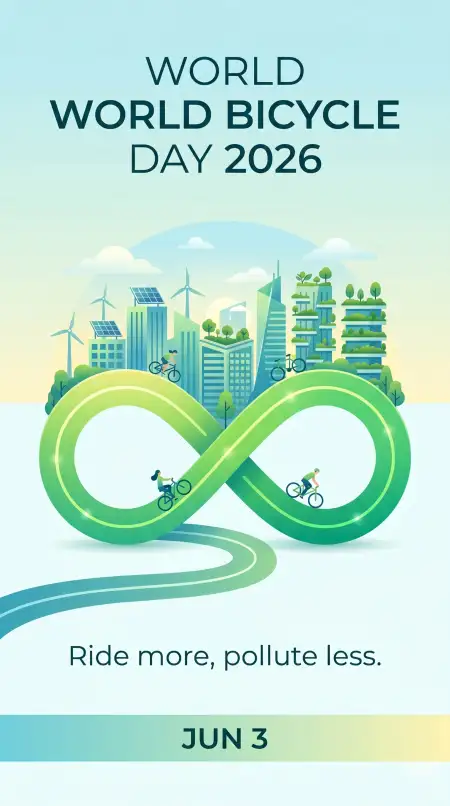 World Bicycle Day 2026 Vector Illustration - Free World Bicycle Day 2026 Download