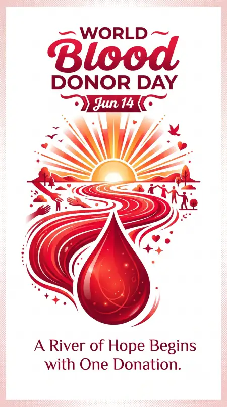 World Blood Donor Day 2026 Humanitarian Vector Illustration - Free World Blood Donor Day 2026 Download