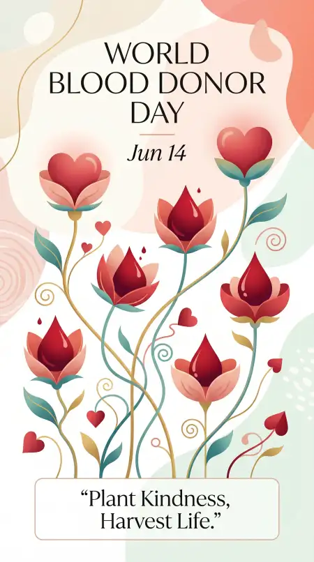 World Blood Donor Day 2026 Life Line Illustration - Free World Blood Donor Day 2026 Download