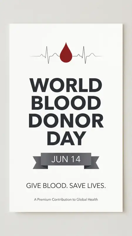 World Blood Donor Day 2026 Minimalist Poster - Free World Blood Donor Day 2026 Download