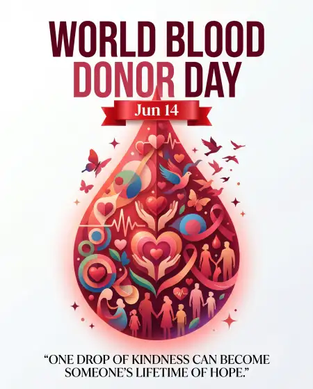 World Blood Donor Day 2026 Vector Social Media Artwork - Free World Blood Donor Day 2026 Download
