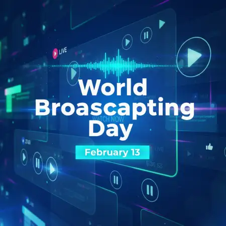 Free World Broadcasting Day Creative Canva Template Background Download