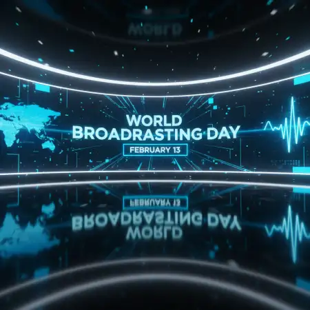 Free World Broadcasting Day Digital Banner Design Background Download