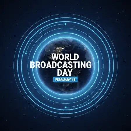 Free World Broadcasting Day Event Announcement Template Background Download