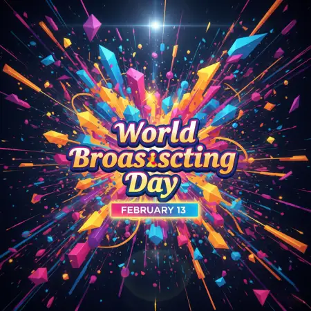 Free World Broadcasting Day Greeting Card Design Background Download