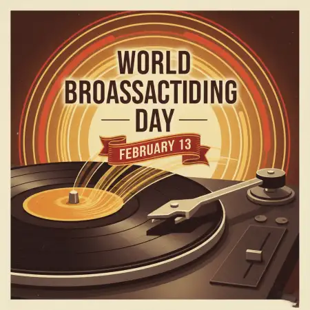 Free World Broadcasting Day Typography Design Background Download