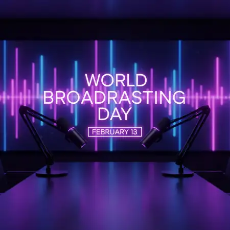 Free World Broadcasting Day Website Banner Design Background Download