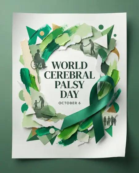 world cerebral palsy day green gradient background 2026 - World Cerebral Palsy Day