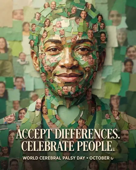world cerebral palsy day green ribbon poster 2026 - World Cerebral Palsy Day