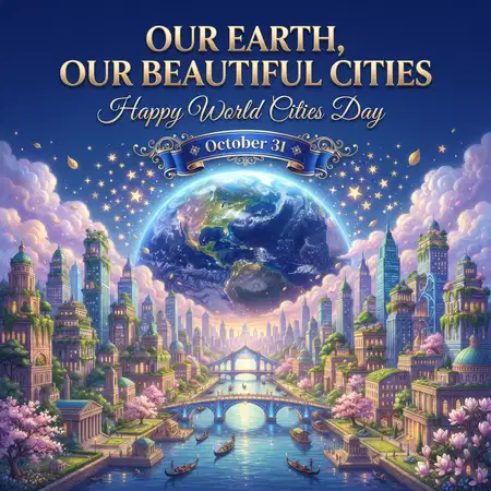 world cities day 2026 beautiful buildings artwork - World Cities Day 2026