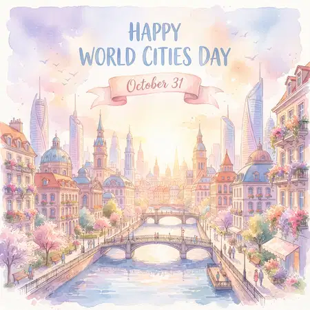world cities day 2026 beautiful city background - World Cities Day 2026