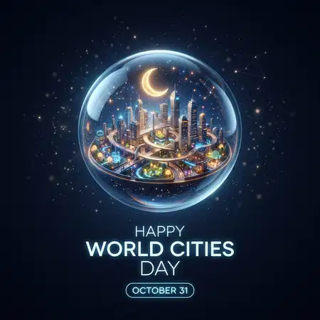 world cities day 2026 city lights background - World Cities Day 2026