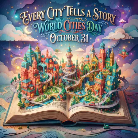 world cities day 2026 creative typography poster - World Cities Day 2026