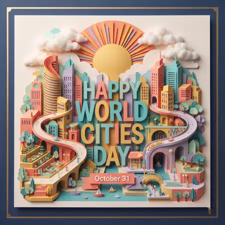 world cities day 2026 creative vector illustration - World Cities Day 2026